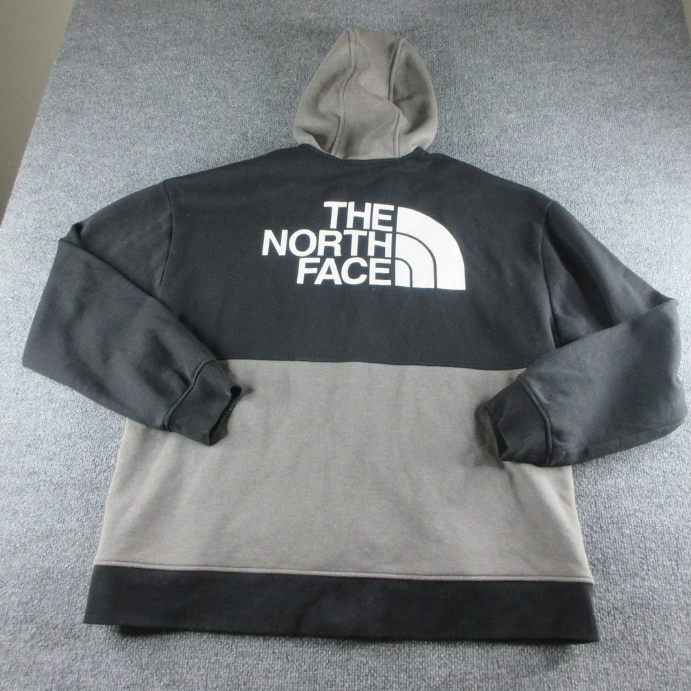 The North Face Hoodie Mens XL Black Fleece Full Zip Logo Pockets Sweatshirt